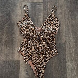 Leopard Print One-Piece Swimsuit